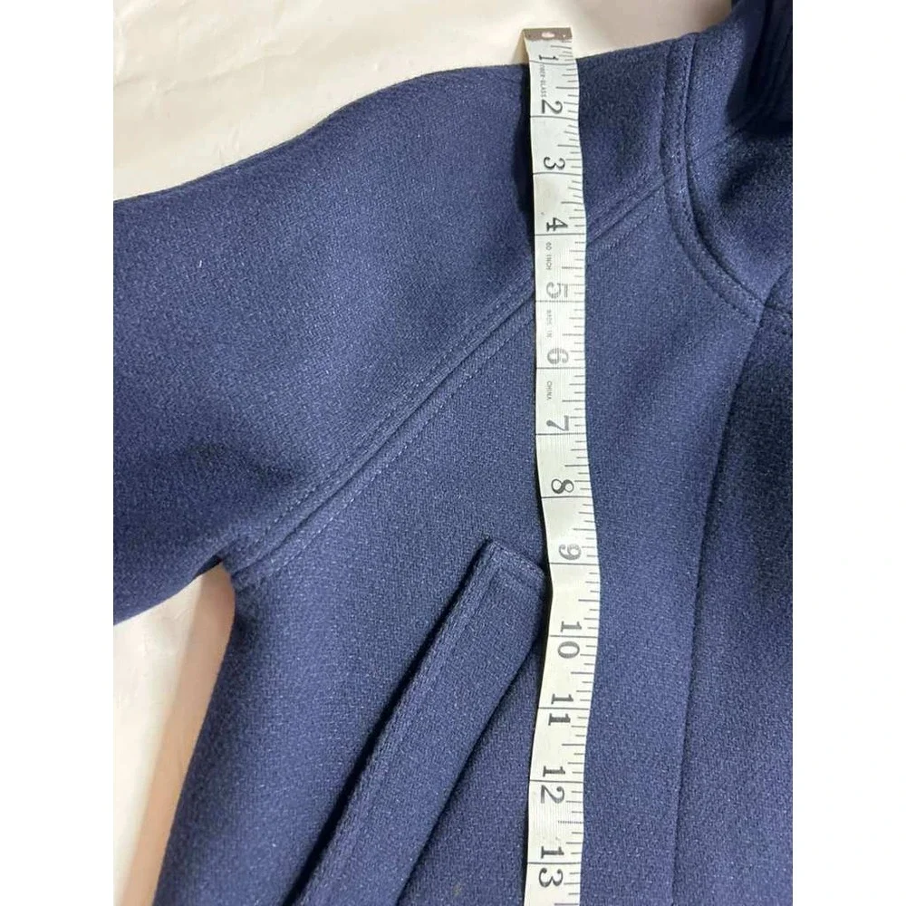 J.Crew Stadium Cloth Nello Gori Navy Blue Hooded Wool Blend Coat Parka 31410 - Picture 7 of 10
